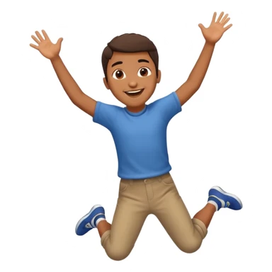 brown boy jumping really high sticker