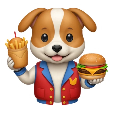 Dog in clothers burger  sticker