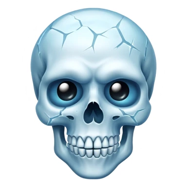 skull with icy frost, frozen expression sticker