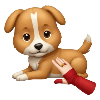 hand pets an animal sticker