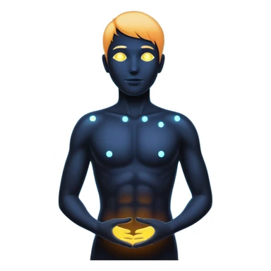 human silhouette with seven glowing dots along the body sticker