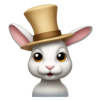 profile rabbit stands on two legs with a hat two ears sticker