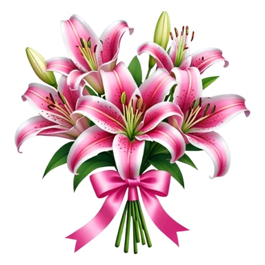 Lily stargazer flower bouquet  sticker