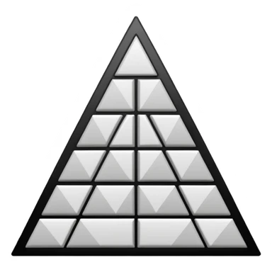 2D triangle with squares stacking up inside to demonstrate a social hierarchy (all black and white) sticker