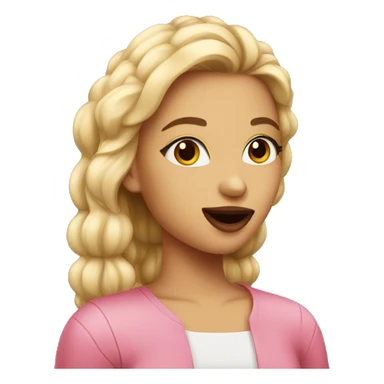 a girl holding lipstick sticker