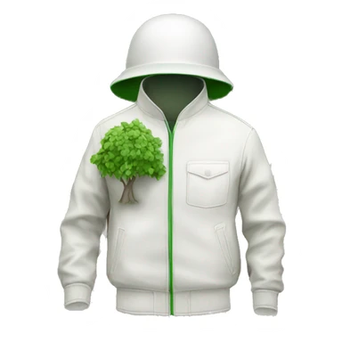 gardener pith helmet jacket white green trees  sticker