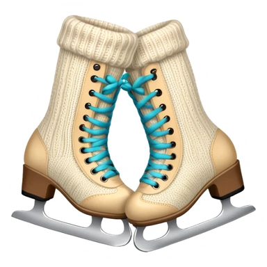 ice skates with cozy legwarmers pulled over them sticker