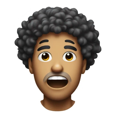 Drooling guy with a big Afro punching himself  sticker