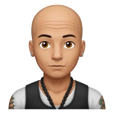 tatooed braded bald man  sticker