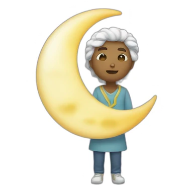 personnage qui tient une lune sticker