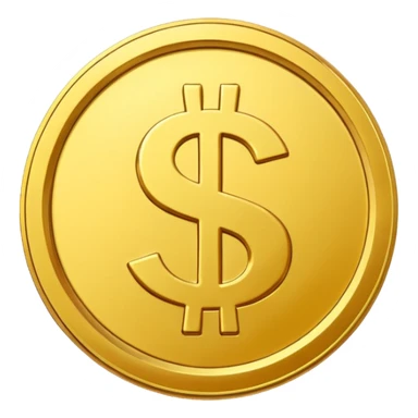 Gold coin with dollar sign emoji sticker