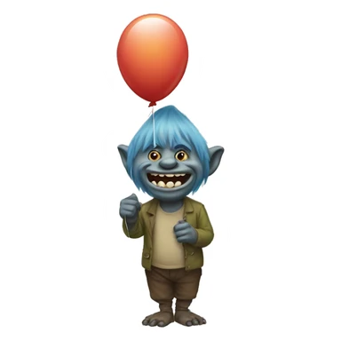A troll holding a balloon  sticker