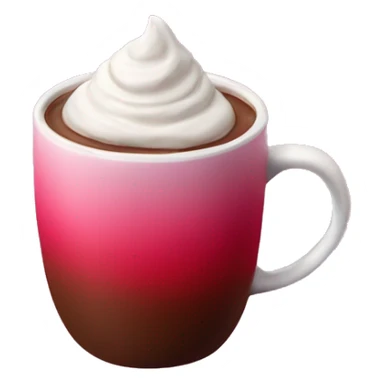 Realistic isolated gradient raspberry color hot chocolate mug. sticker