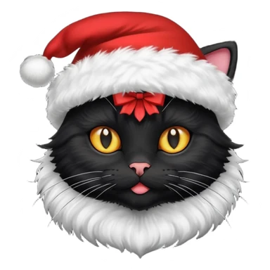 black cat with christmas hat sticker