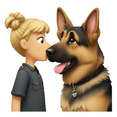 German shepherd kissing  sticker