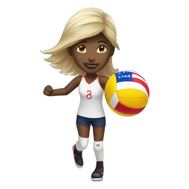 summer olympics girl playing volleyball sticker
