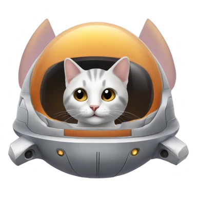 A cat in a spaceship  sticker