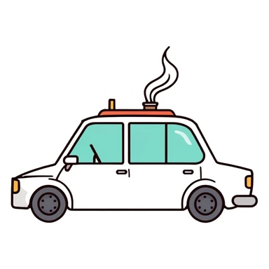 car smoking joint while yelling fuck sticker