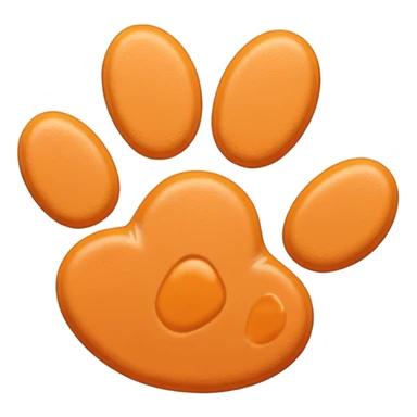 a very light pale pastel orange pawprint sticker