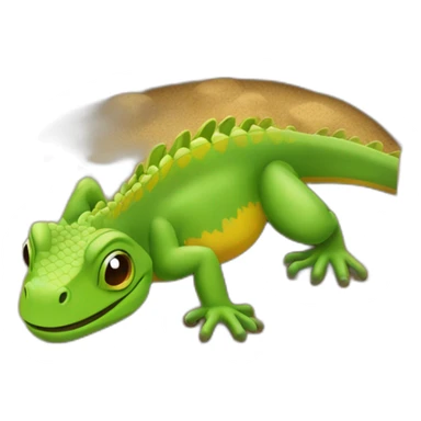 an iguane in a sandbox sticker