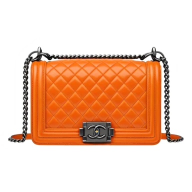 chanel le boy orange color bag sticker