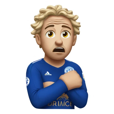 Leicester supporter tearing hair sticker