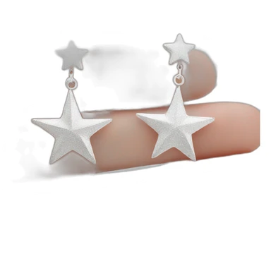 silver star earrings sticker