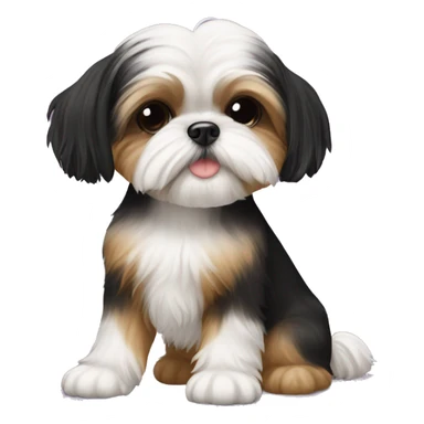 black and tan shih tzu maltese girlie mix sticker