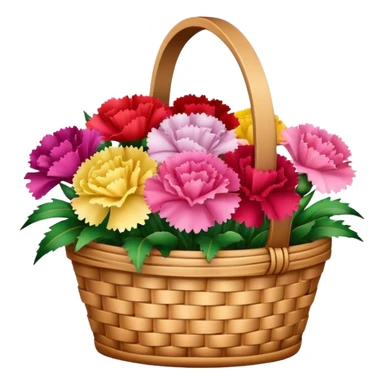 basket of carnations flowers sticker