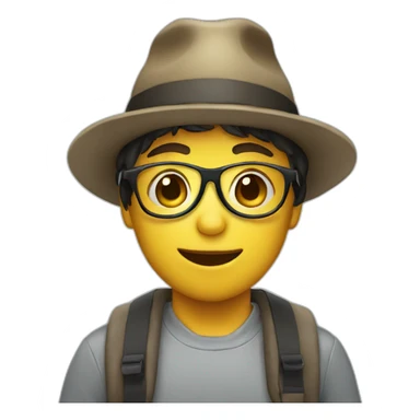 Child with mask, glasses and hat sticker