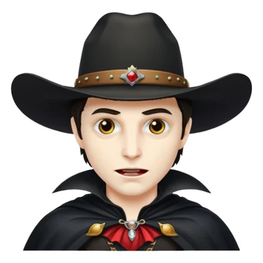 Vampire with a cowboy hat sticker