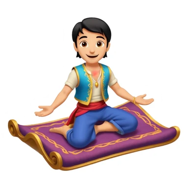 Aladdin riding on a magic carpet sticker