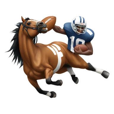 Horse catching an American football sticker