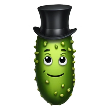 a pickle with a top hat and suit with beer in his  sticker