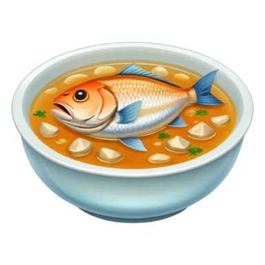 watery soup, fish head sticker
