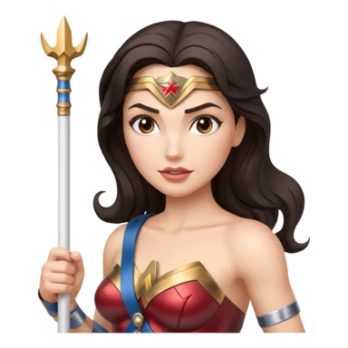 Wonder Woman holding white baton sticker