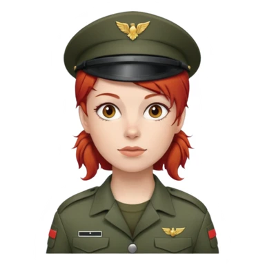 Female Soldier red hair without cap sticker
