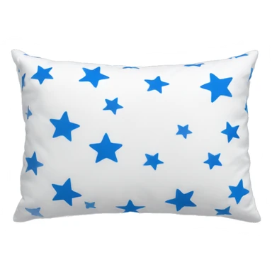 Rectangular White pillow with small blue stars all over it sticker