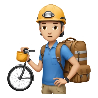 Bike courier with messenger box sticker
