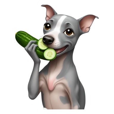 American Hairless Terrier eating cucumber sticker
