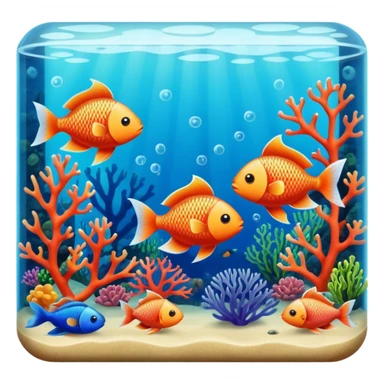aquarium vintage with fish and coral inside sticker