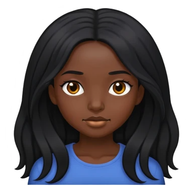 Skincare black girl long hair black sticker