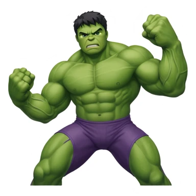 Hulk, smashing pose green superhero sticker