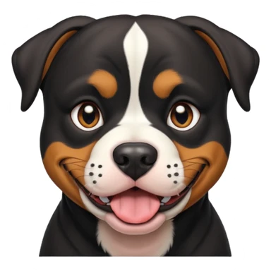 Pitt bull rottweiler white muzzle with black spots tongue out sticker