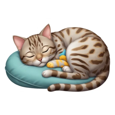 Silver bengal cat sleeping sticker