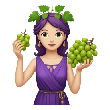 purple dress ancient greek woman  with grape sticker