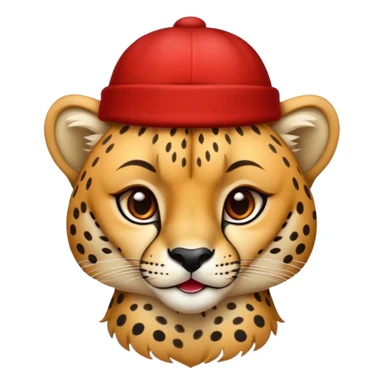 cheetah wearing a red hat sticker