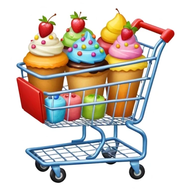shopping cart with desserts sticker