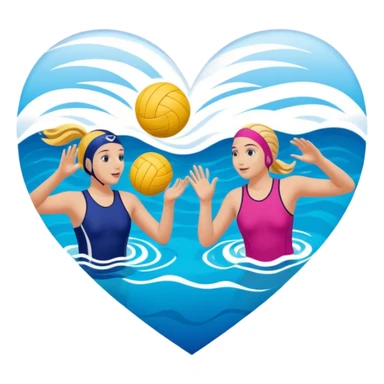 Natación  y voley en un corazón de colores  sticker