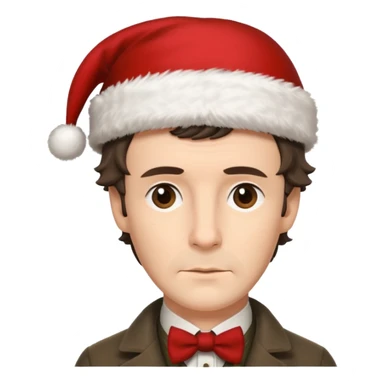  sherlock holmes with a xmas hat sticker